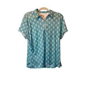 PGA Tour Golf Polo Shirt Top 1/4 Zip Size XL Cap Sleeves Blue  comfy golf tennis